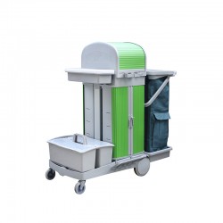 施達 趟門儲物箱+捲簾頂蓋清潔清潔服務車/平拖 配單桶 施達 趟門儲物箱+捲簾頂蓋清潔清潔服務車/平拖 配單桶